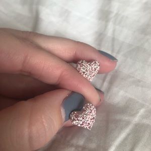 Swarovski Multi Pink Heart Stud Earrings